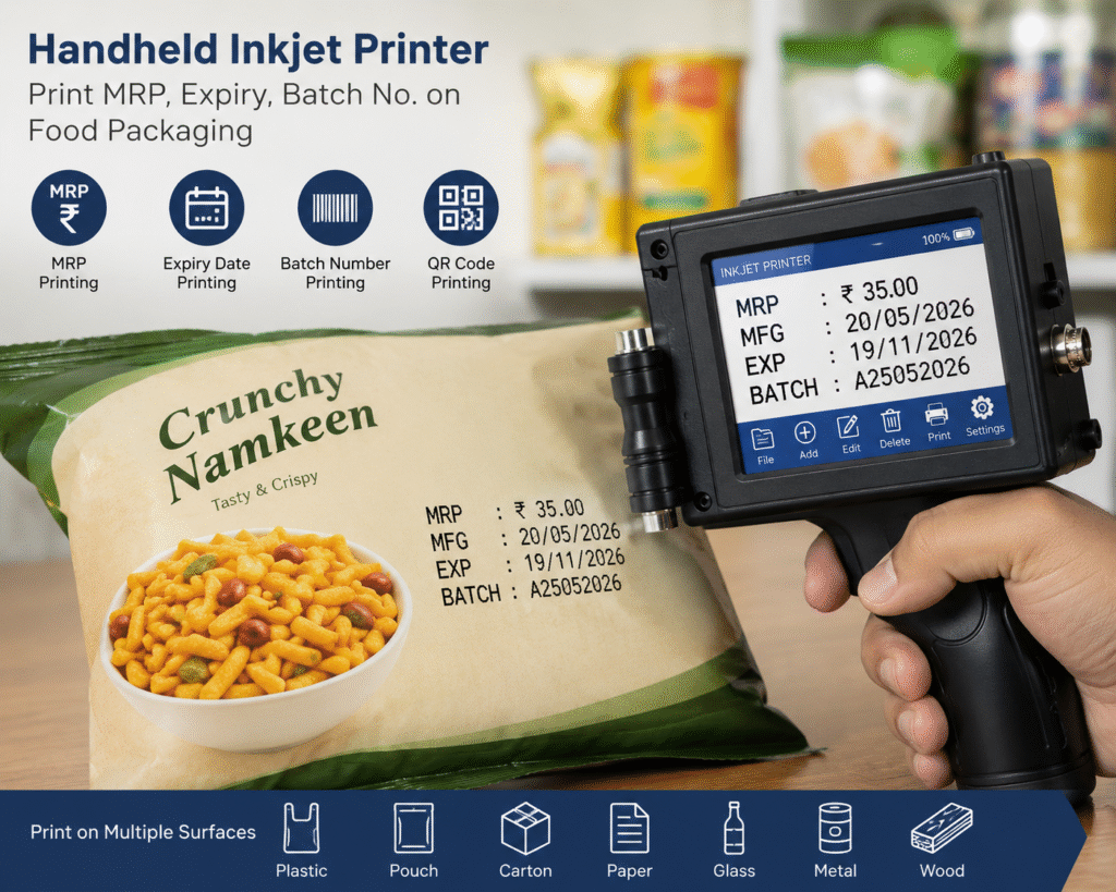 Handheld inkjet printers are widely used in Food Packaging